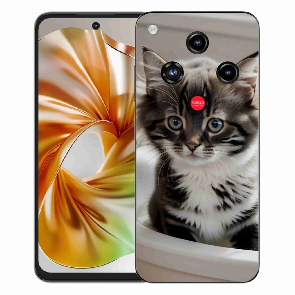Gelový kryt mmCase na ZTE Nubia Focus 2 - zvědavé kotě