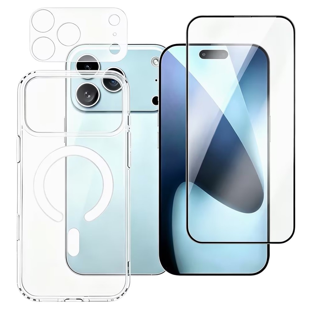 Gelový obal a celoplošné tvrzené sklo + ochranné sklo fotoaparátu na iPhone 18 Pro Max