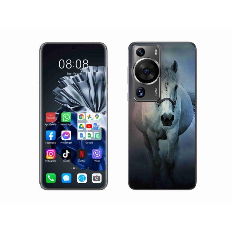 Gelový obal mmCase na Huawei P60 Pro - běžící bílý kůň