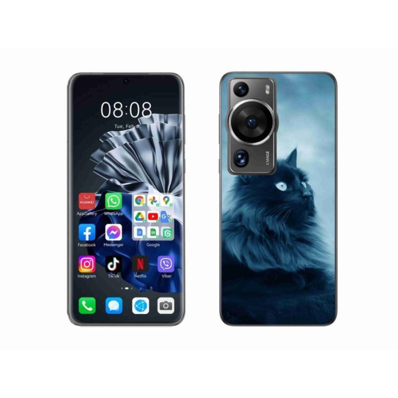 Gelový obal mmCase na Huawei P60 Pro - černá kočka 1