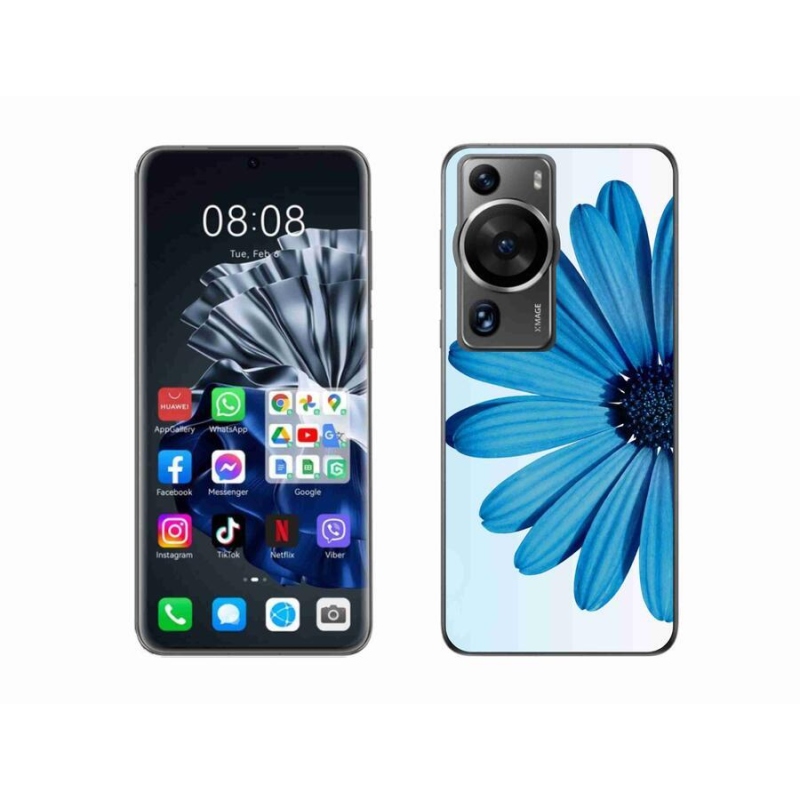 Gelový obal mmCase na Huawei P60 Pro - modrá kopretina
