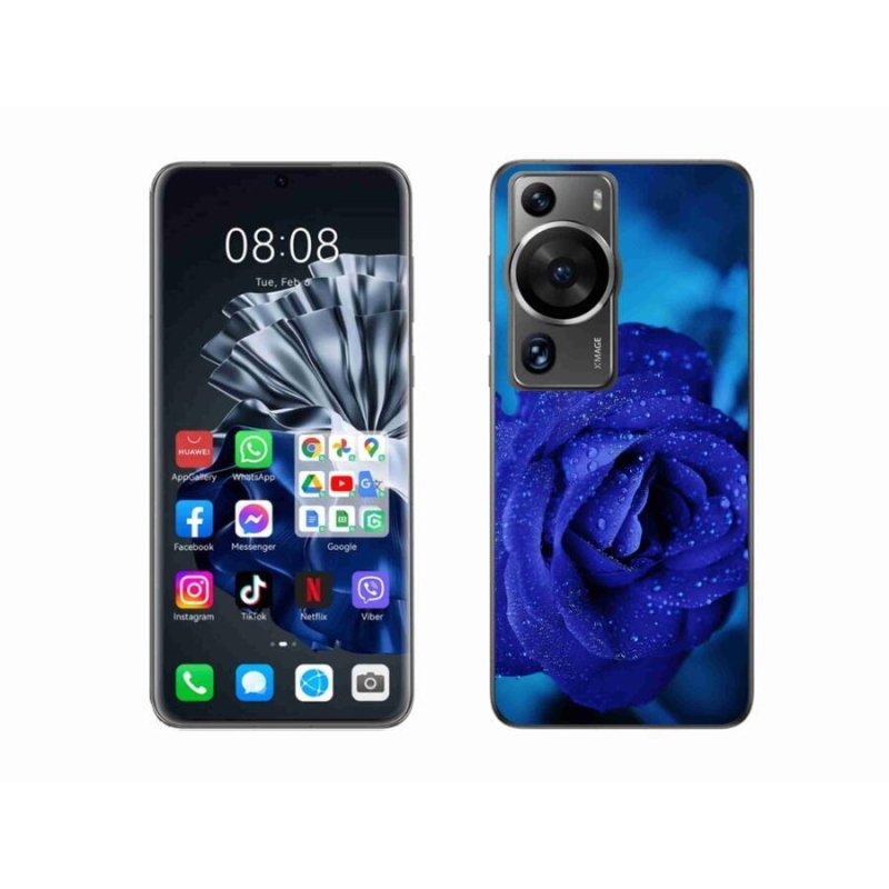 Gelový obal mmCase na Huawei P60 Pro - modrá růže