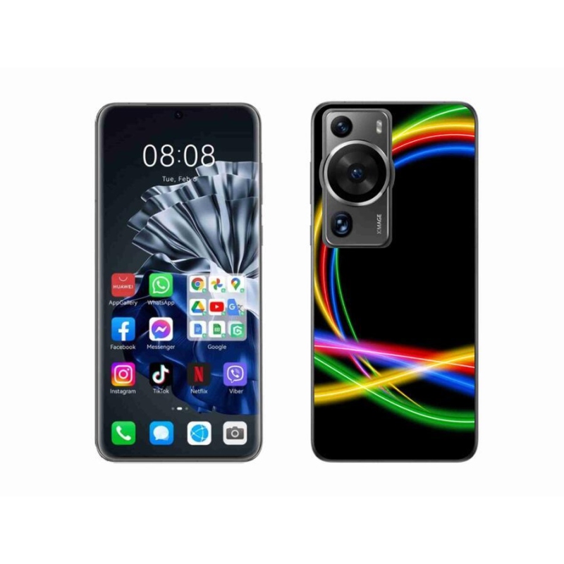 Gelový obal mmCase na Huawei P60 Pro - neonové kruhy