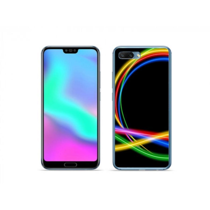 Gelový obal mmCase na mobil Honor 10 - neonové kruhy