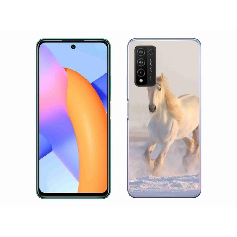 Gelový obal mmCase na mobil Honor 10X Lite - kůň ve sněhu