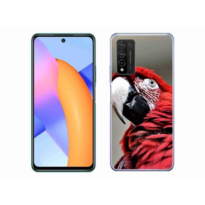 Gelový obal mmCase na mobil Honor 10X Lite - papoušek ara červený