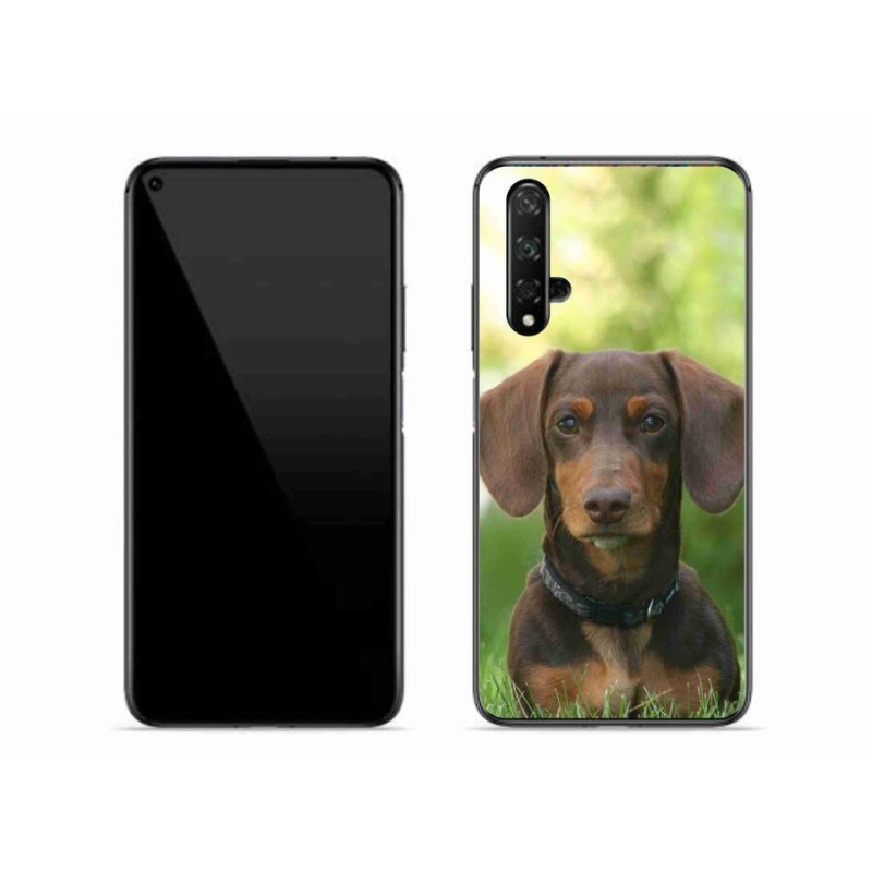 Gelový obal mmCase na mobil Honor 20 - hnědý jezevčík