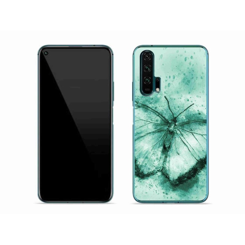 Gelový obal mmCase na mobil Honor 20 Pro - zelený motýl