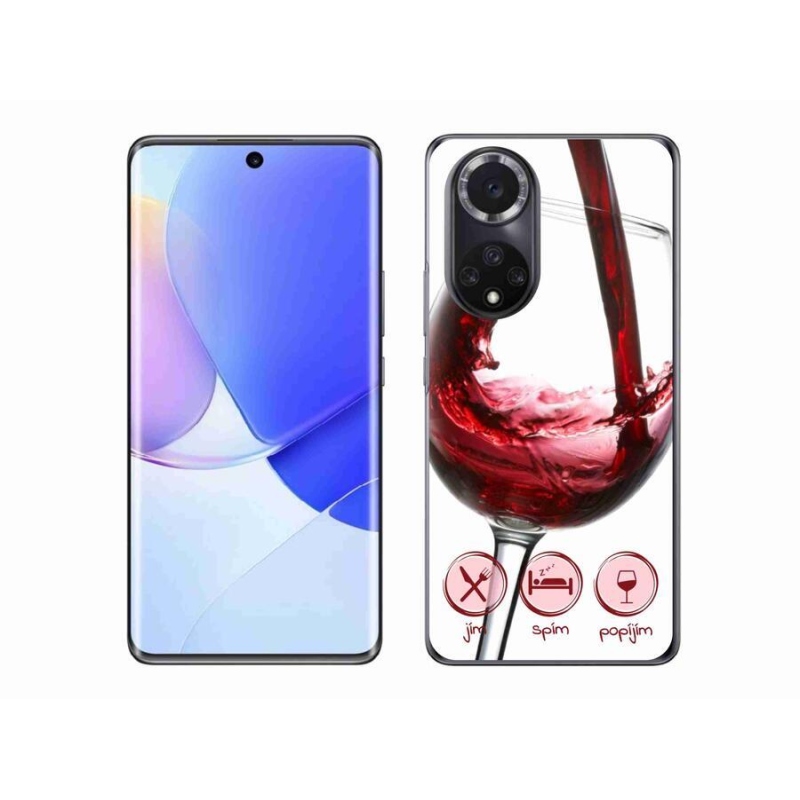 Gelový obal mmCase na mobil Honor 50 - sklenička vína červené