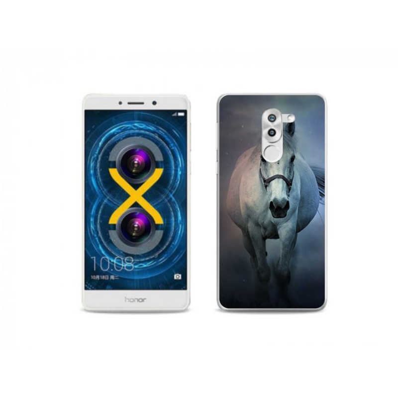 Gelový obal mmCase na mobil Honor 6X - běžící bílý kůň
