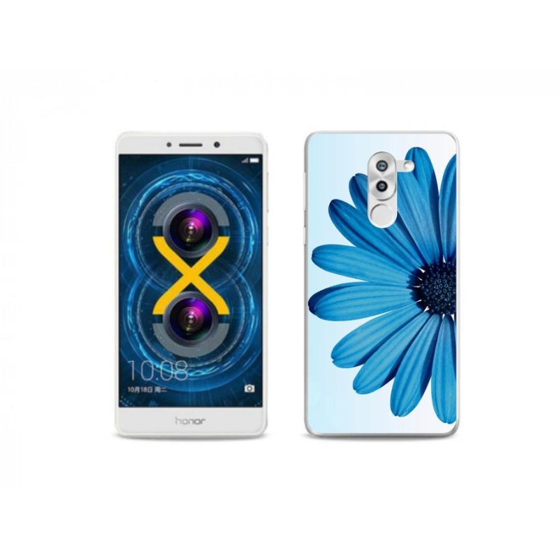 Gelový obal mmCase na mobil Honor 6X - modrá kopretina