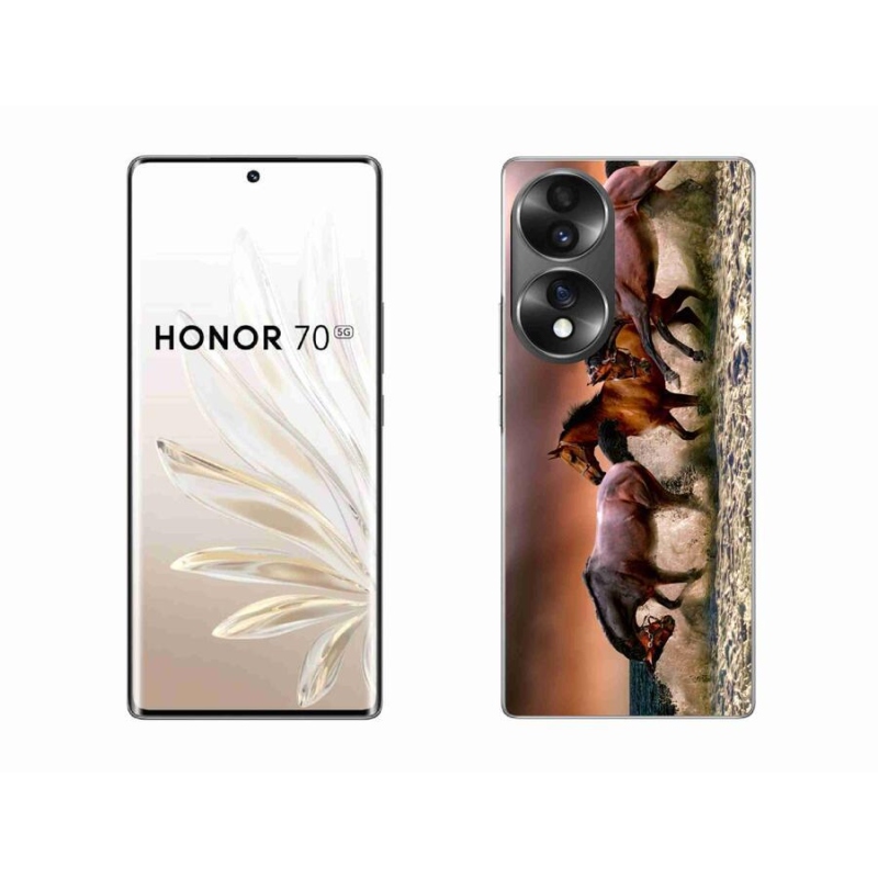 Gelový obal mmCase na mobil Honor 70 - koně 1