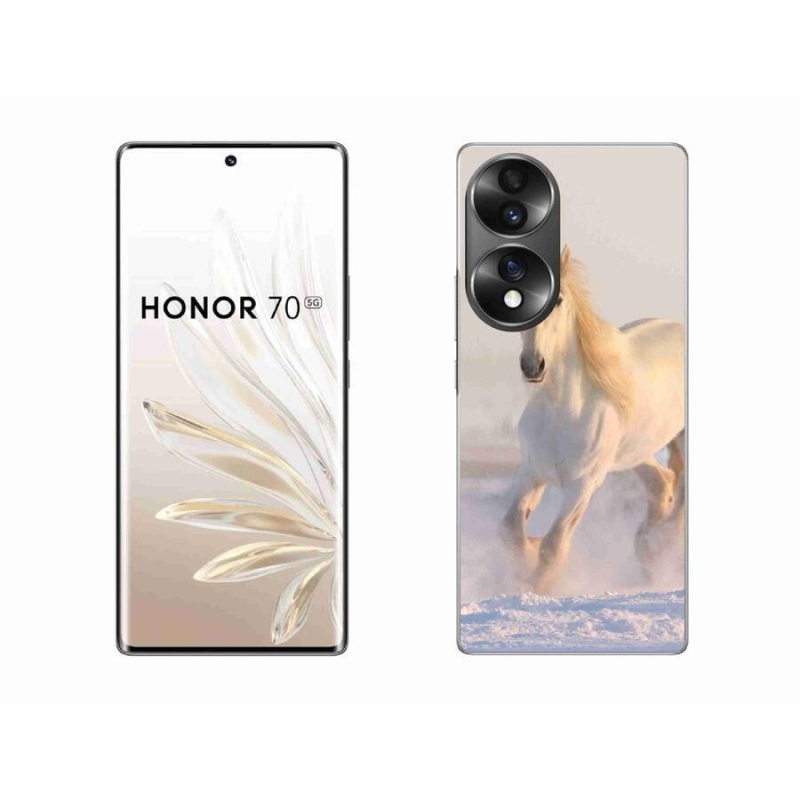 Gelový obal mmCase na mobil Honor 70 - kůň ve sněhu