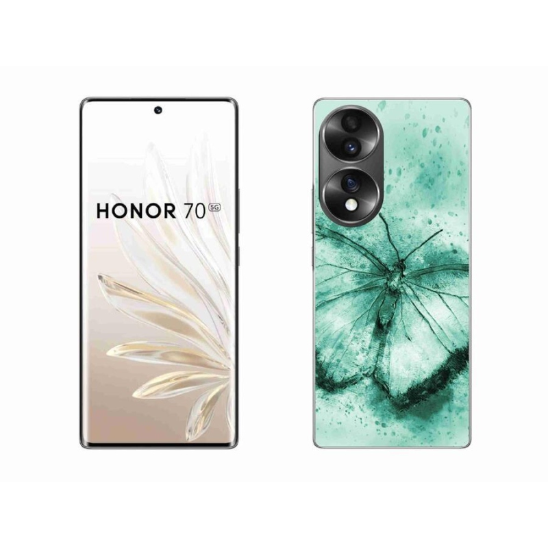 Gelový obal mmCase na mobil Honor 70 - zelený motýl