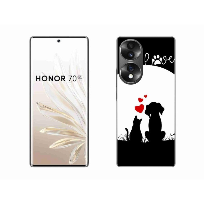 Gelový obal mmCase na mobil Honor 70 - zvířecí láska