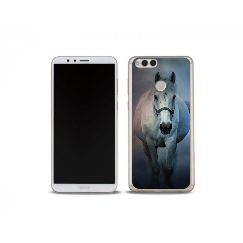 Gelový obal mmCase na mobil Honor 7X - běžící bílý kůň