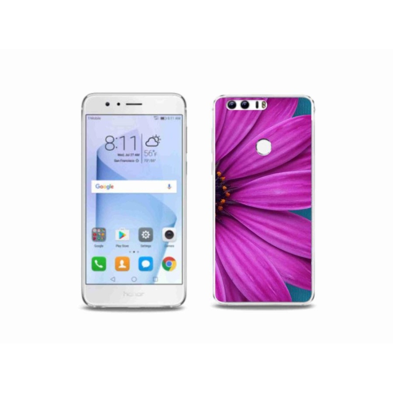 Gelový obal mmCase na mobil Honor 8 - fialová kopretina