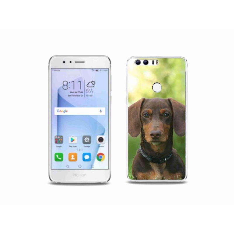 Gelový obal mmCase na mobil Honor 8 - hnědý jezevčík