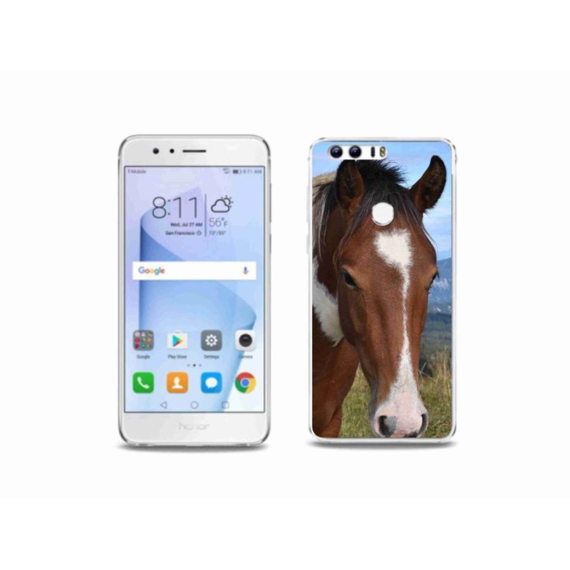 Gelový obal mmCase na mobil Honor 8 - hnědý kůň