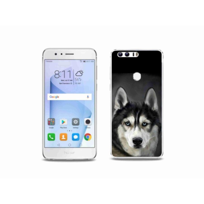 Gelový obal mmCase na mobil Honor 8 - husky