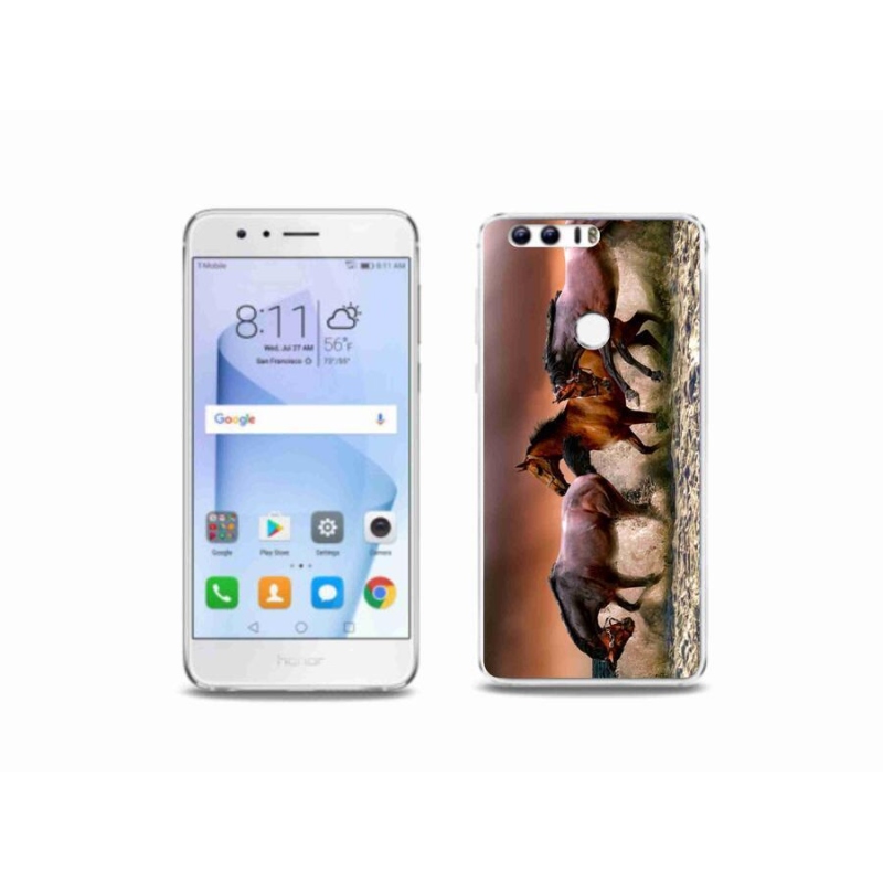 Gelový obal mmCase na mobil Honor 8 - koně 1