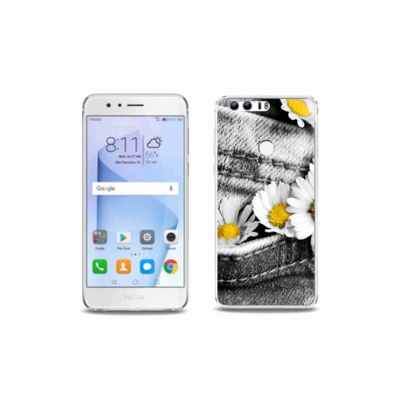 Gelový obal mmCase na mobil Honor 8 - kopretiny
