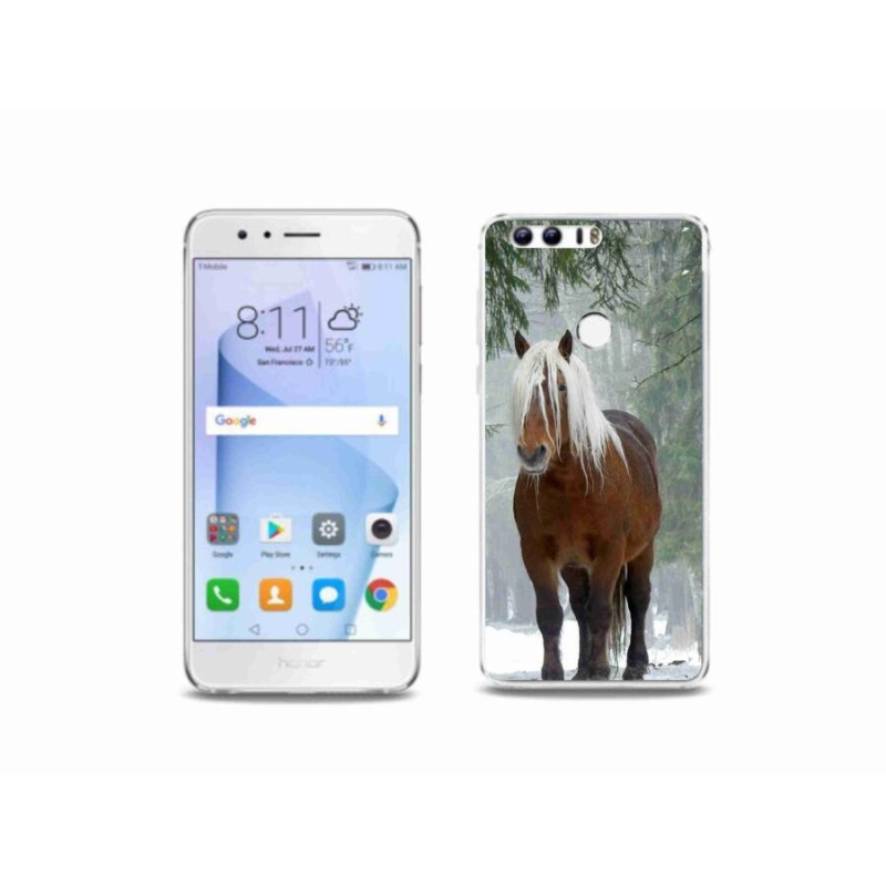 Gelový obal mmCase na mobil Honor 8 - kůň v lese