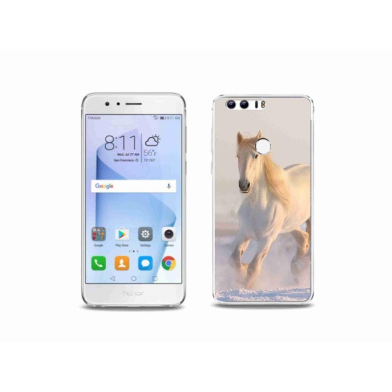 Gelový obal mmCase na mobil Honor 8 - kůň ve sněhu