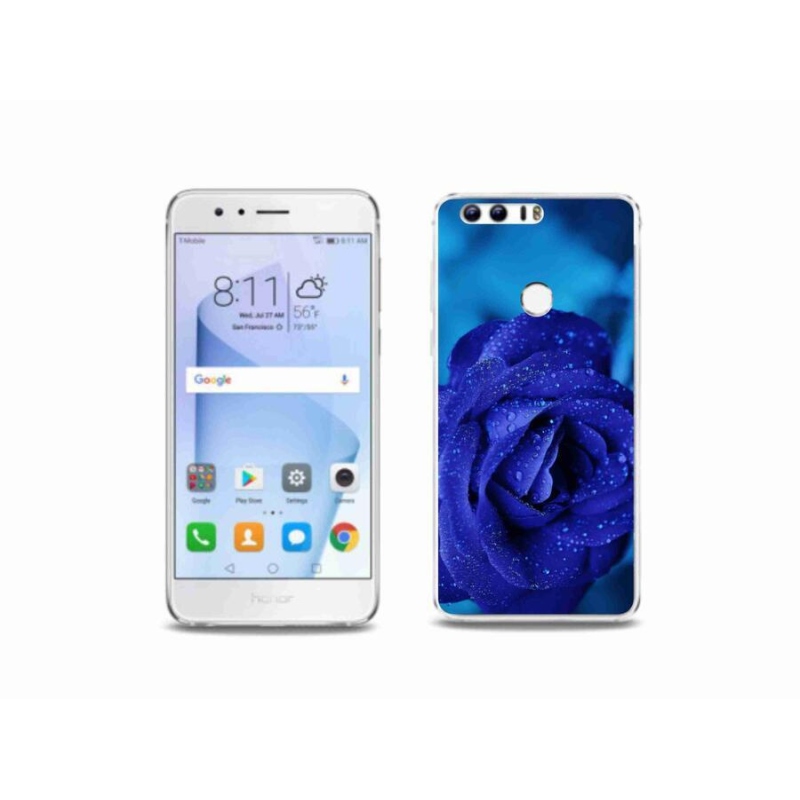 Gelový obal mmCase na mobil Honor 8 - modrá růže