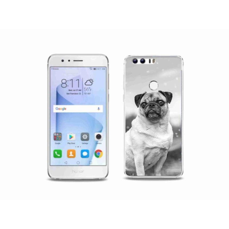 Gelový obal mmCase na mobil Honor 8 - mops