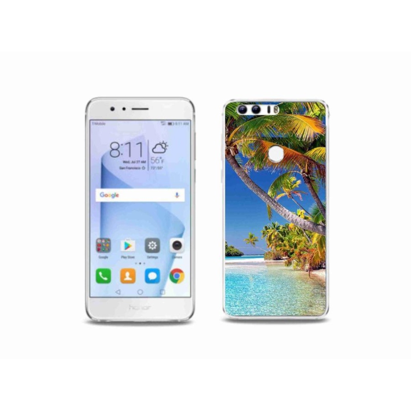 Gelový obal mmCase na mobil Honor 8 - mořská pláž