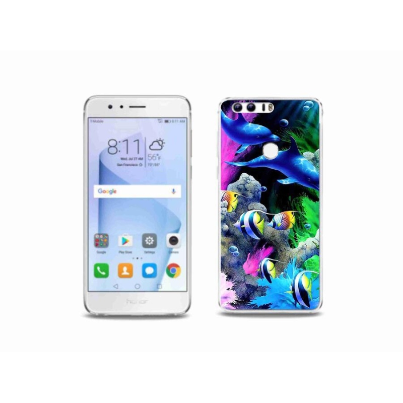 Gelový obal mmCase na mobil Honor 8 - mořský svět