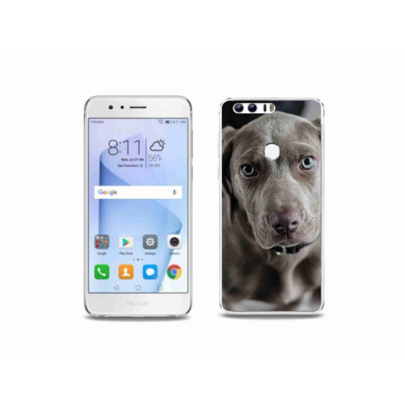 Gelový obal mmCase na mobil Honor 8 - výmarský ohař