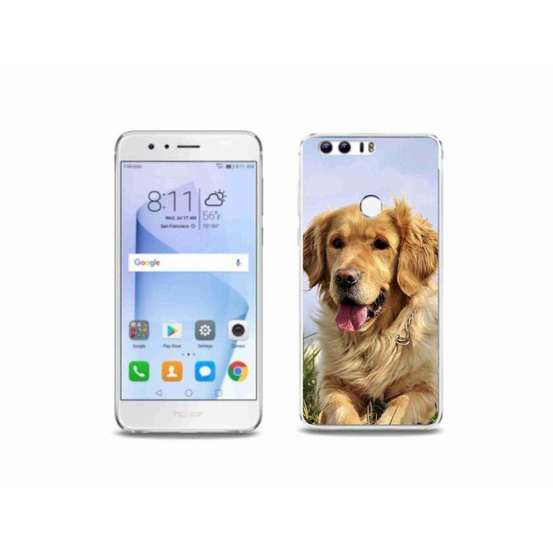 Gelový obal mmCase na mobil Honor 8 - zlatý retrívr