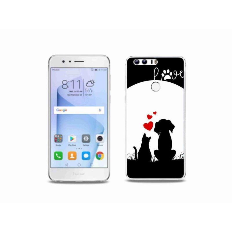 Gelový obal mmCase na mobil Honor 8 - zvířecí láska