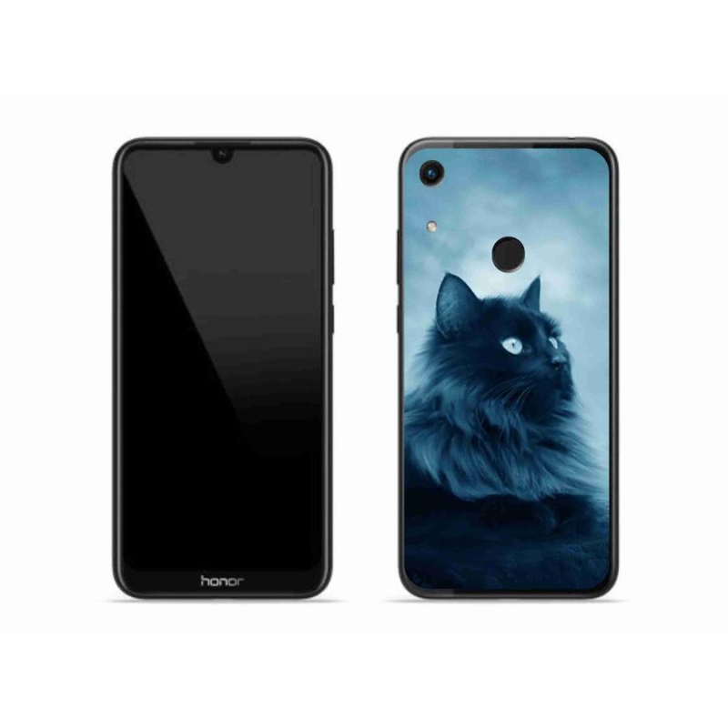 Gelový obal mmCase na mobil Honor 8A - černá kočka 1