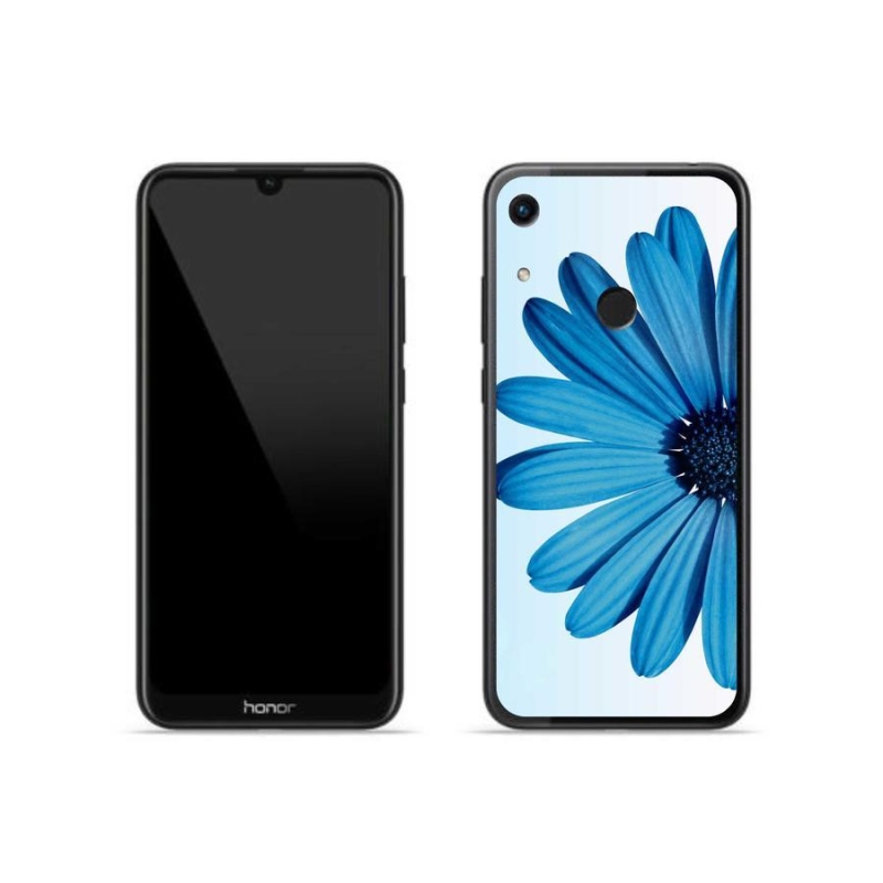Gelový obal mmCase na mobil Honor 8A - modrá kopretina