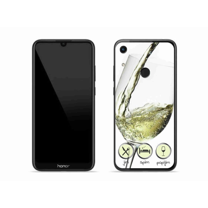 Gelový obal mmCase na mobil Honor 8A - sklenička vína bílé