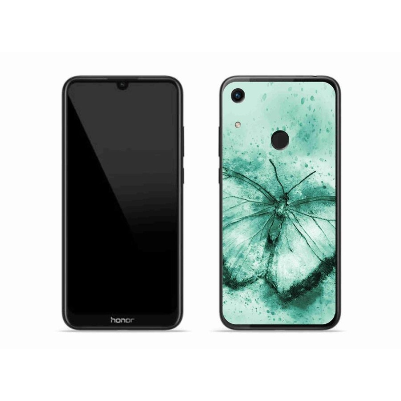 Gelový obal mmCase na mobil Honor 8A - zelený motýl