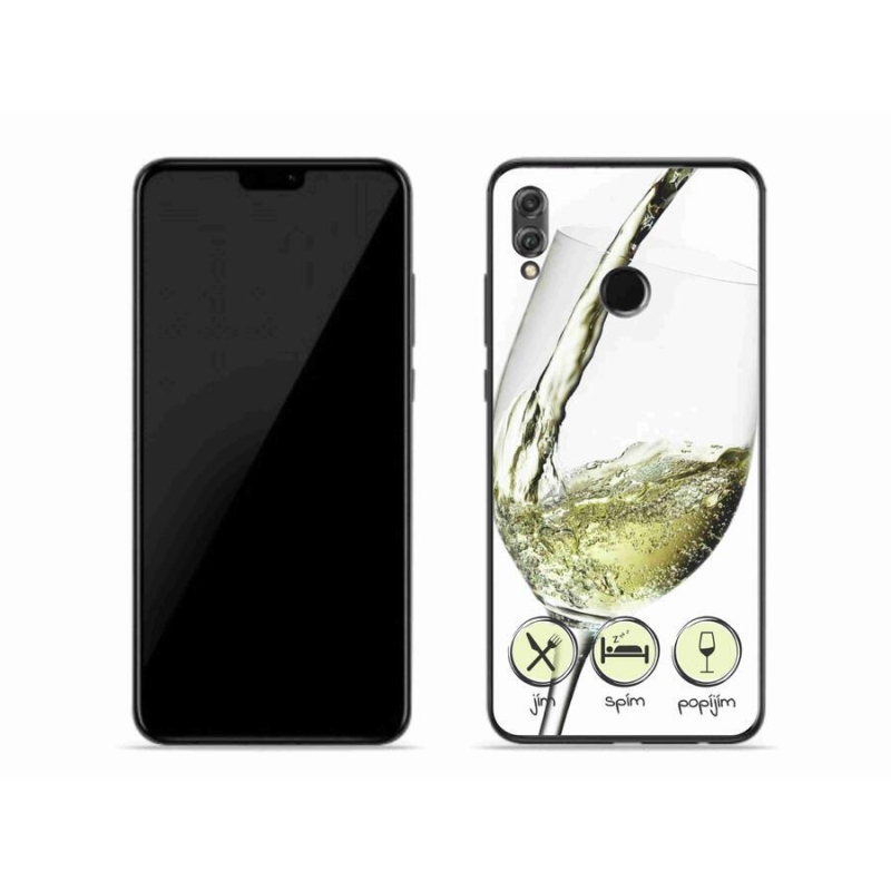 Gelový obal mmCase na mobil Honor 8X - sklenička vína bílé