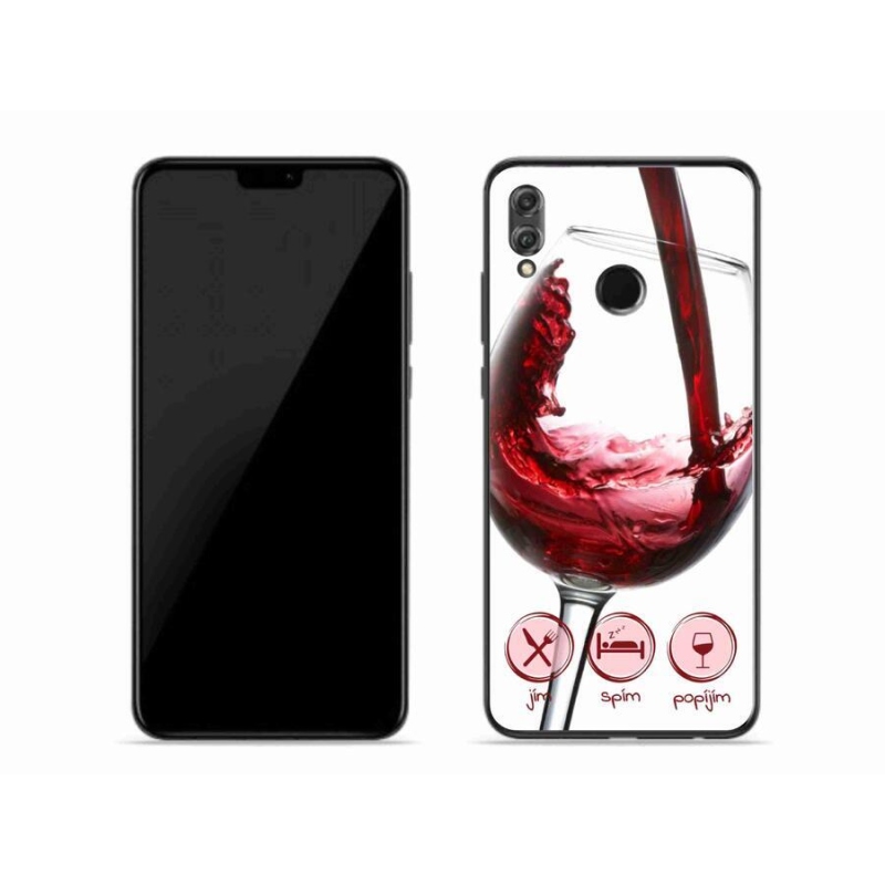 Gelový obal mmCase na mobil Honor 8X - sklenička vína červené