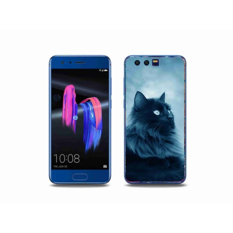 Gelový obal mmCase na mobil Honor 9 - černá kočka 1