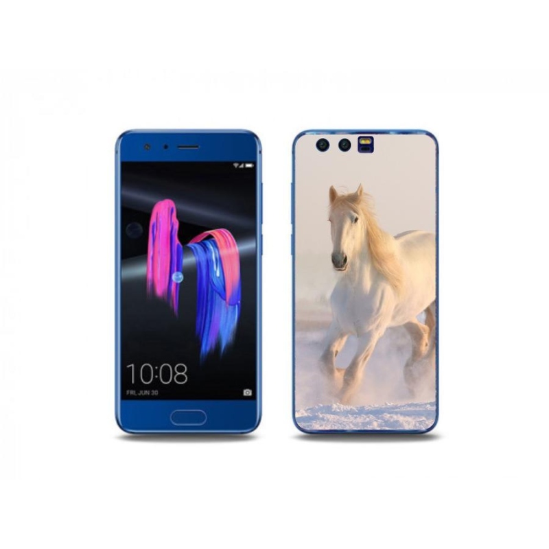 Gelový obal mmCase na mobil Honor 9 - kůň ve sněhu