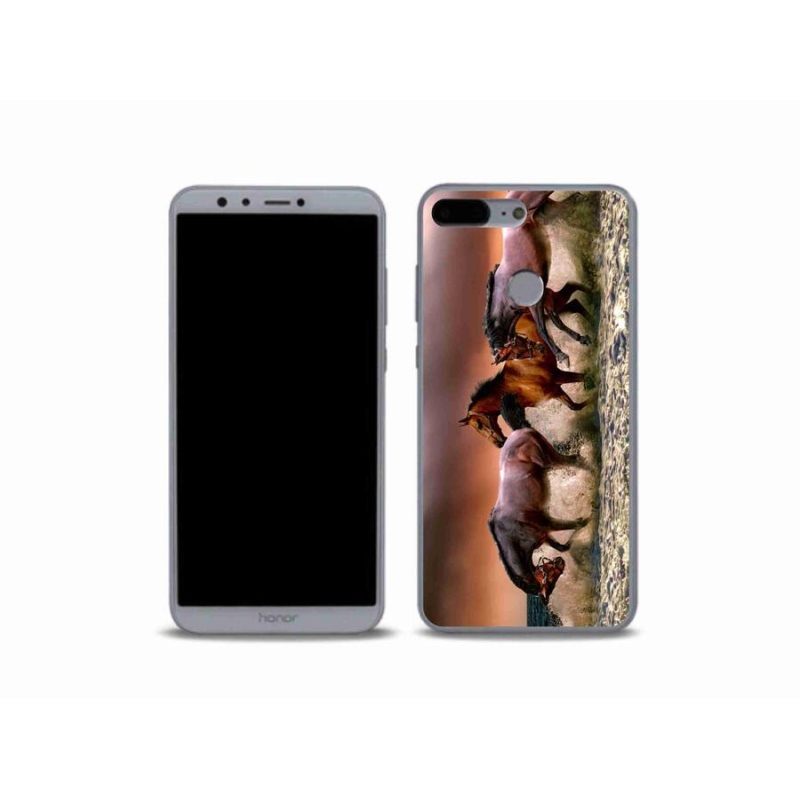 Gelový obal mmCase na mobil Honor 9 Lite - koně 1