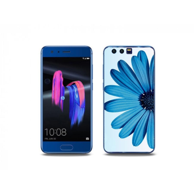 Gelový obal mmCase na mobil Honor 9 - modrá kopretina