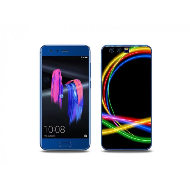 Gelový obal mmCase na mobil Honor 9 - neonové kruhy