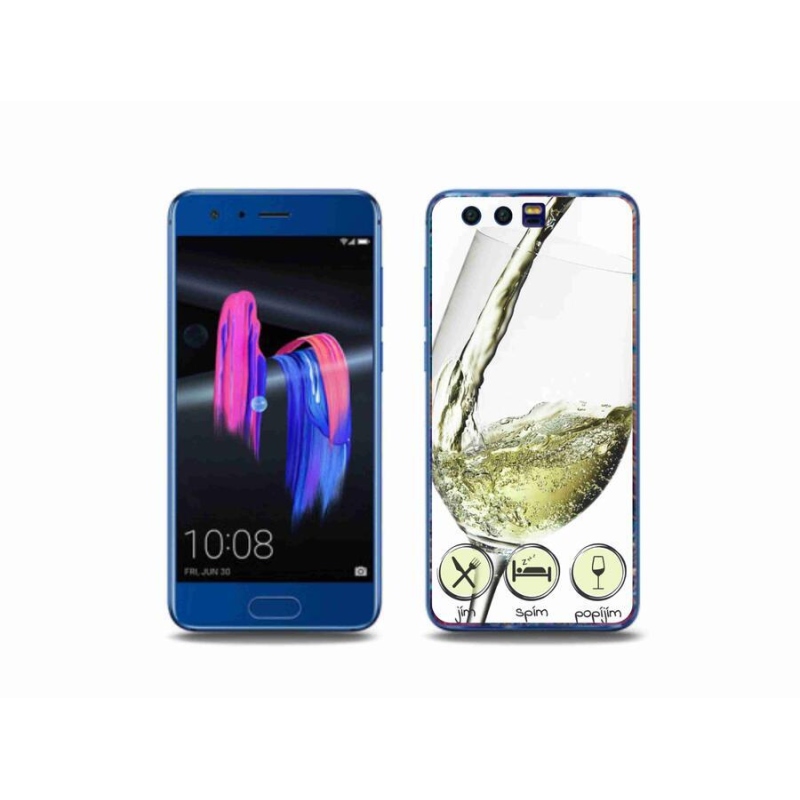 Gelový obal mmCase na mobil Honor 9 - sklenička vína bílé