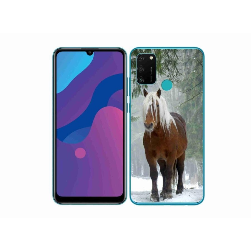 Gelový obal mmCase na mobil Honor 9A - kůň v lese