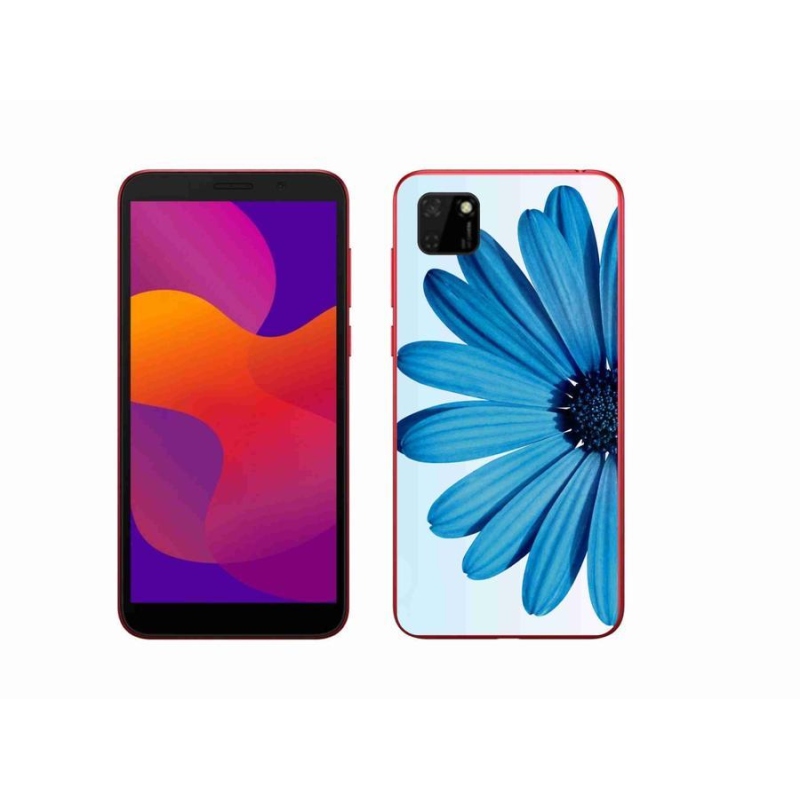 Gelový obal mmCase na mobil Honor 9S - modrá kopretina