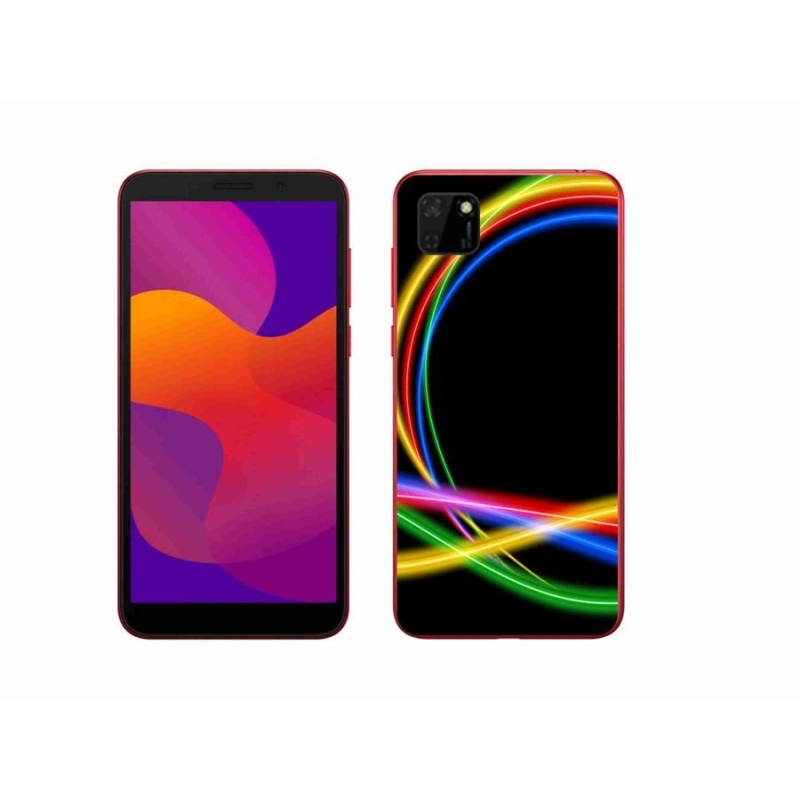 Gelový obal mmCase na mobil Honor 9S - neonové kruhy
